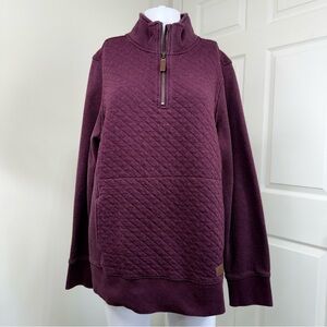 LL BEAN - Burgundy Quilted Half-Zip Pullover